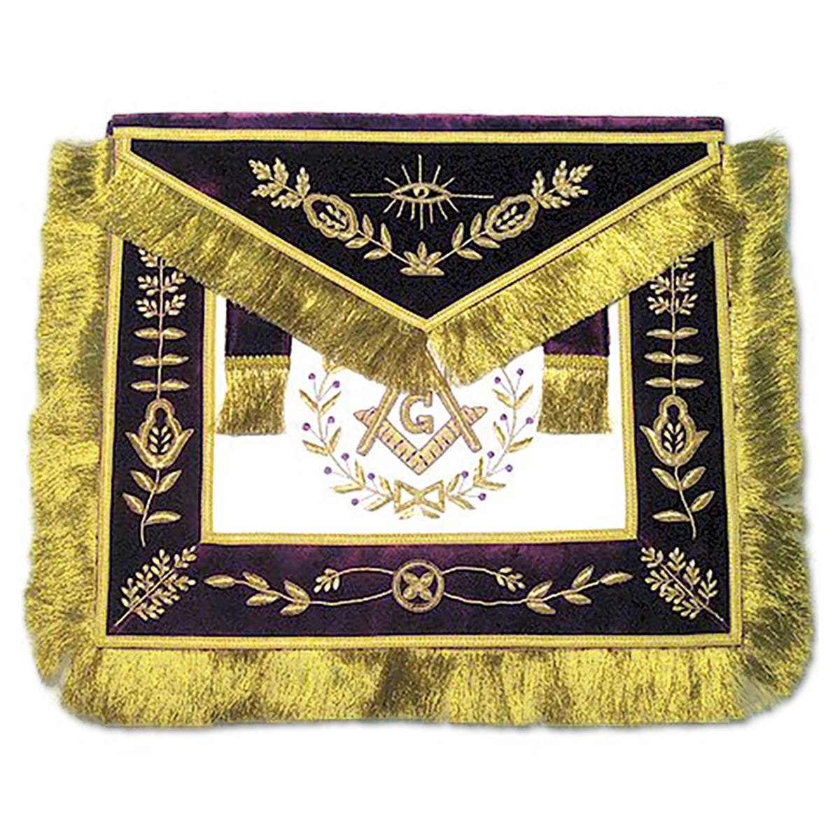 Grand Lodge Member Masonic Apron with Fine Fringe