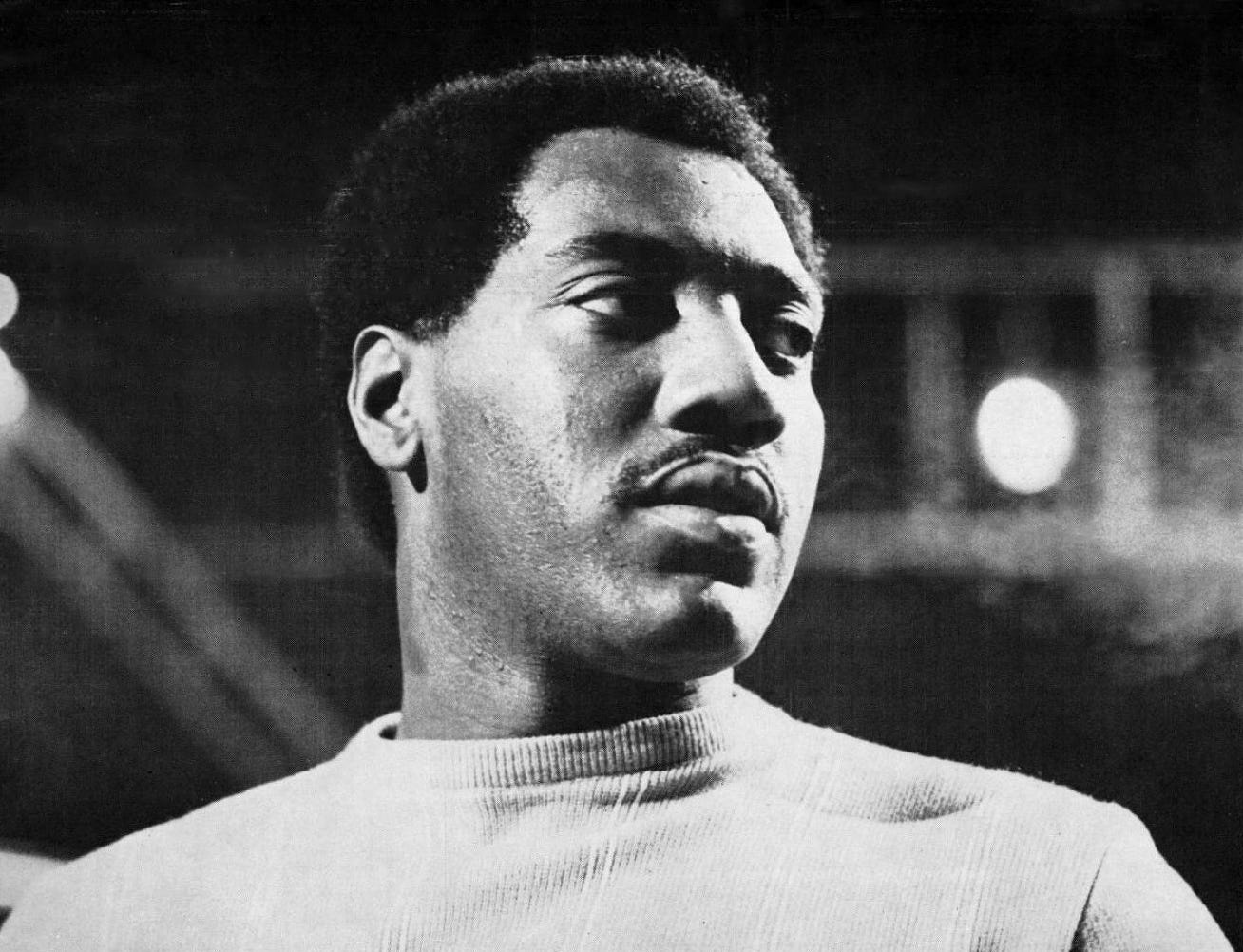 Otis Redding in a black and white photo Otis Redding in a black and white photo