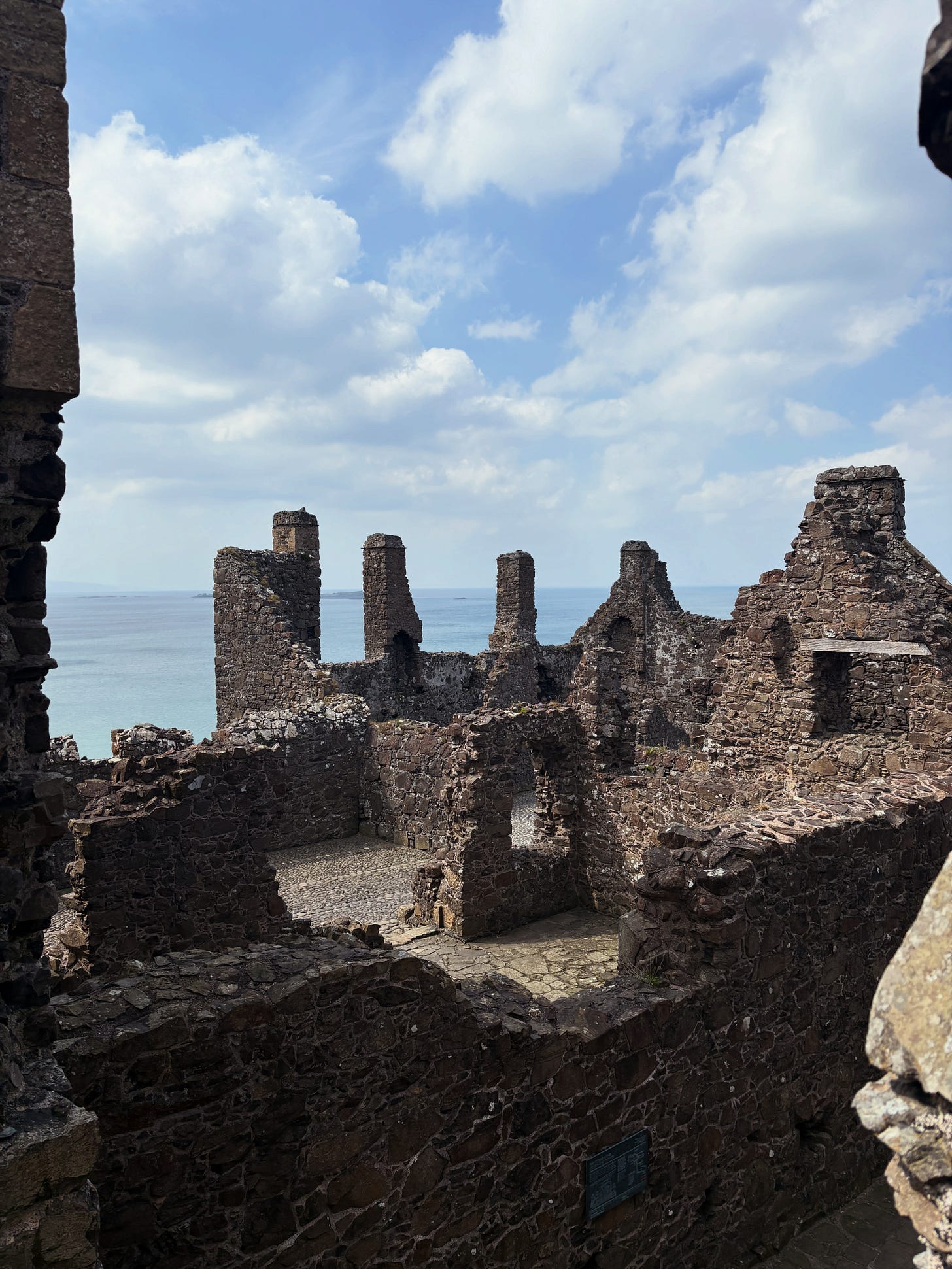 castle ruins above a calm sea castle ruins above a calm sea