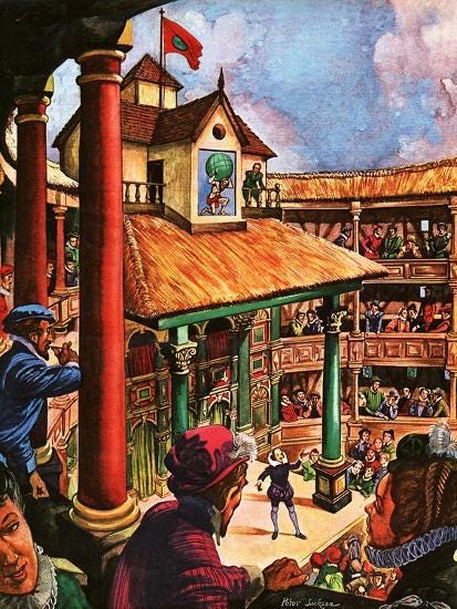 Shakespeare Performing at the Globe Theatre Giclee Print - Peter Jackson | Art.com Shakespeare Performing at the Globe Theatre Giclee Print - Peter Jackson | Art.com