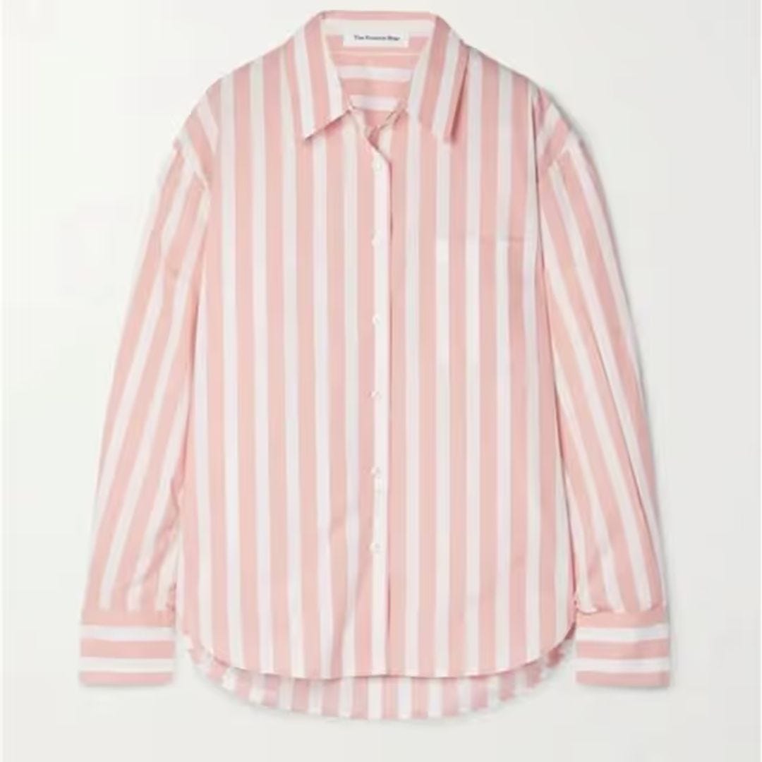 LUI WIDE STRIPE Poplin SHIRT - Pink Small
