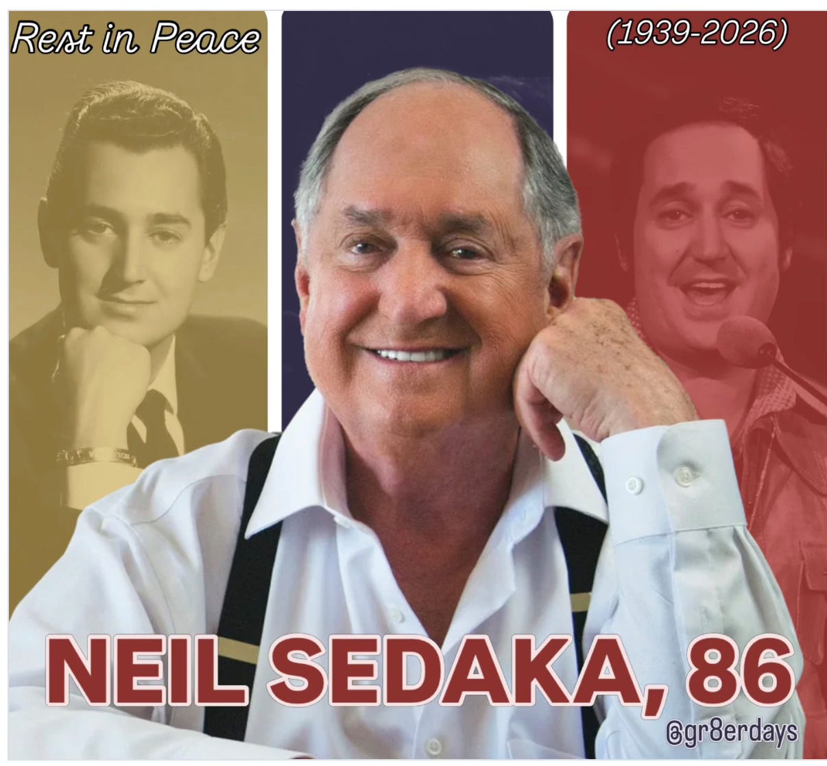 Neil Sedaka, 'Breaking Up Is Hard to Do' Hitmaker, Dies at 86