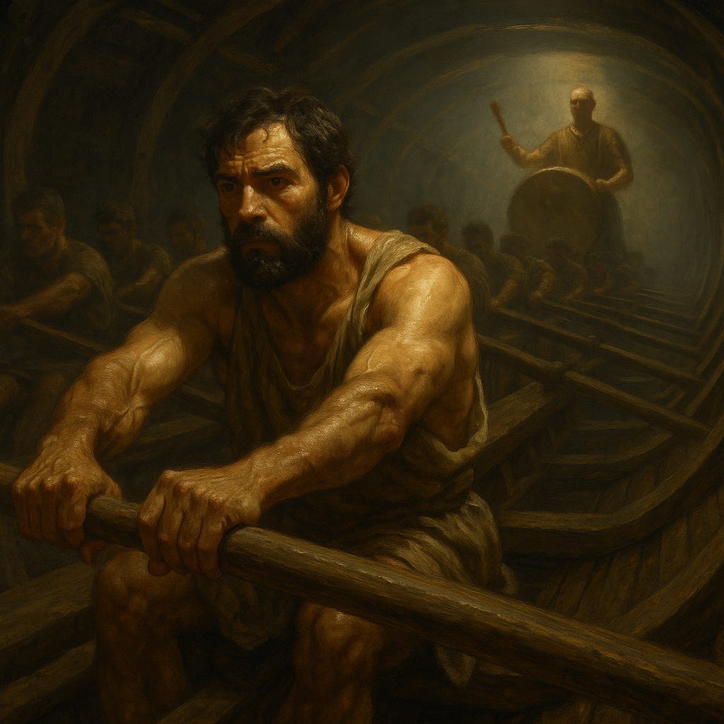 A painting of a person rowing a boat

AI-generated content may be incorrect.