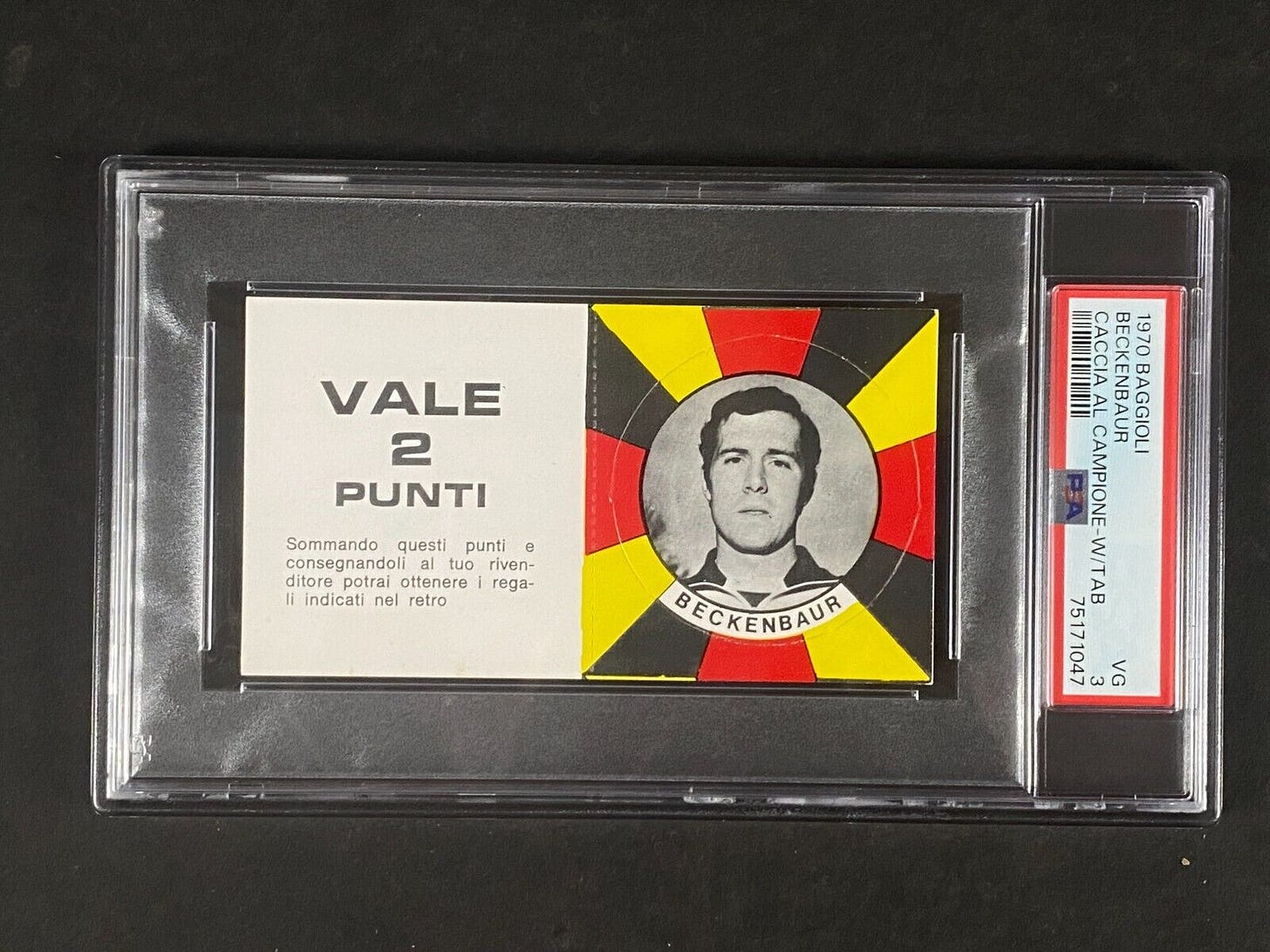 1970 Baggioli Caccia al Campione - Franz Beckenbauer - Tab Vale 2 Punti - PSA 3 - Picture 1 of 2