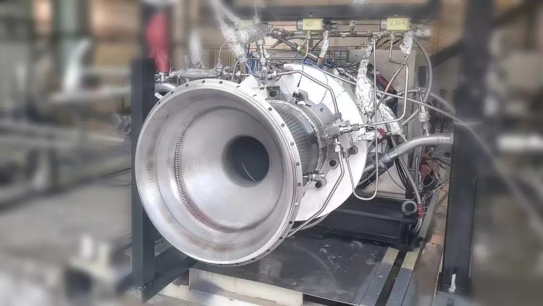 CAS Space’s Kinecore-4 engine on the test stand.