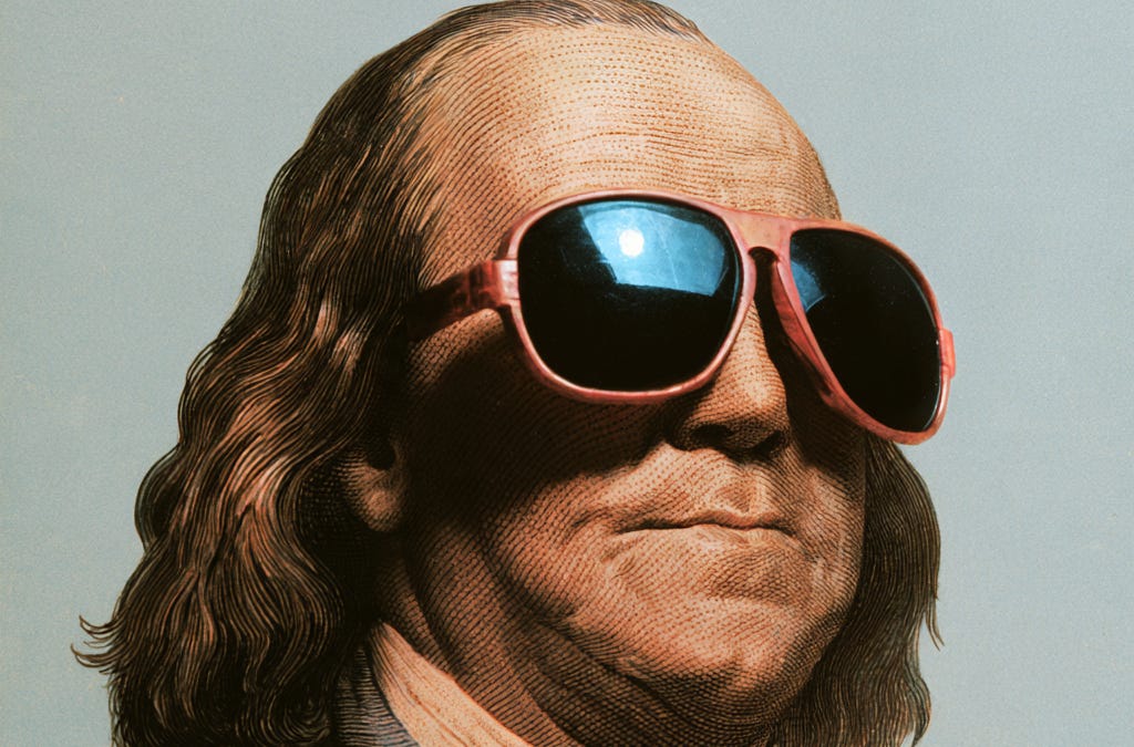 Benjamin Franklin self-educated through deliberate practice and reading