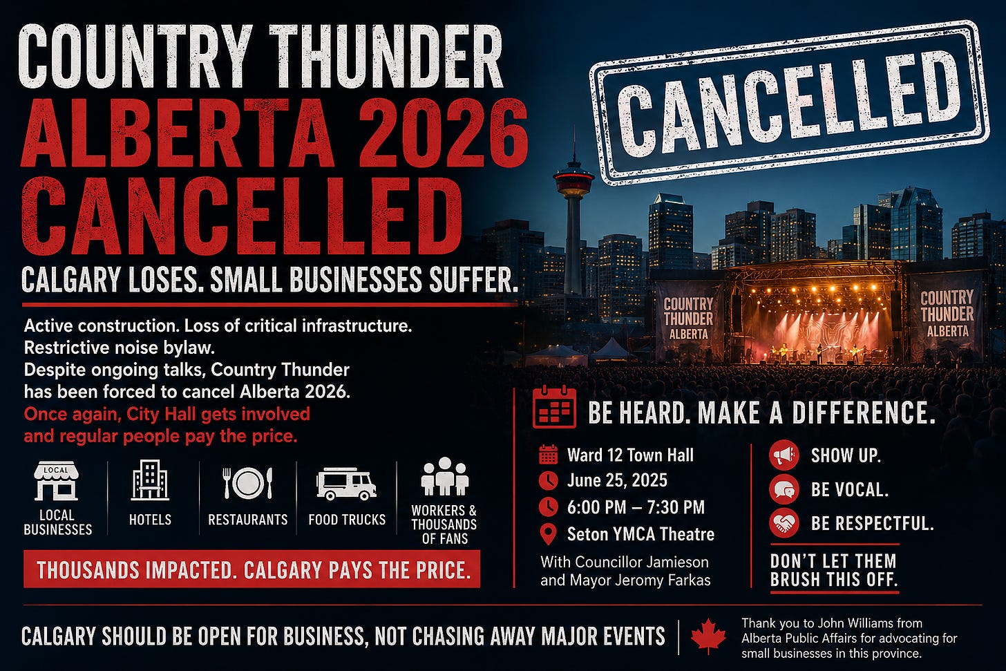 Country Thunder Alberta Cancelled: Another Blow to Calgary's Small  Businesses