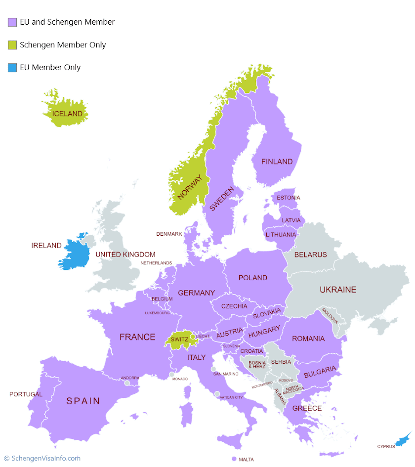 Schengen & EU Member Countries