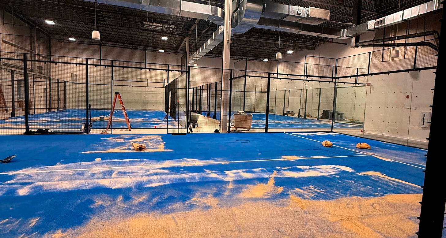 Padel courts under construction at Padel Boston Padel courts under construction at Padel Boston