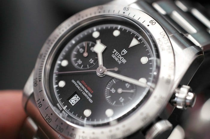 Tudor Black Bay Chronograph on bracelet