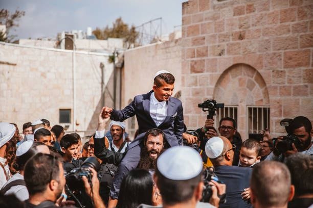 bar mitzvah in jerusalem - bar mitzvah stock pictures, royalty-free photos & images