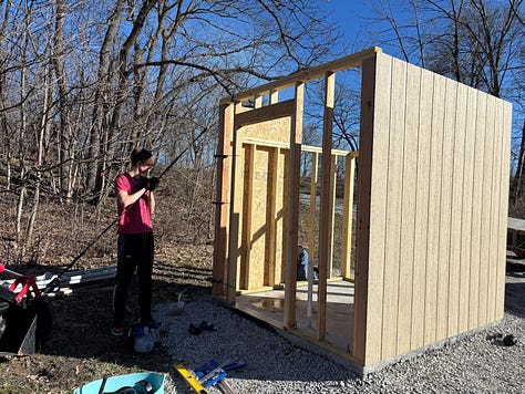 Adding Hardboard Walls to the Well House
