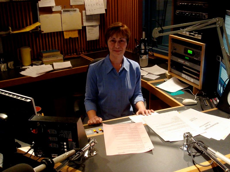 woman in a radio studio woman in a radio studio
