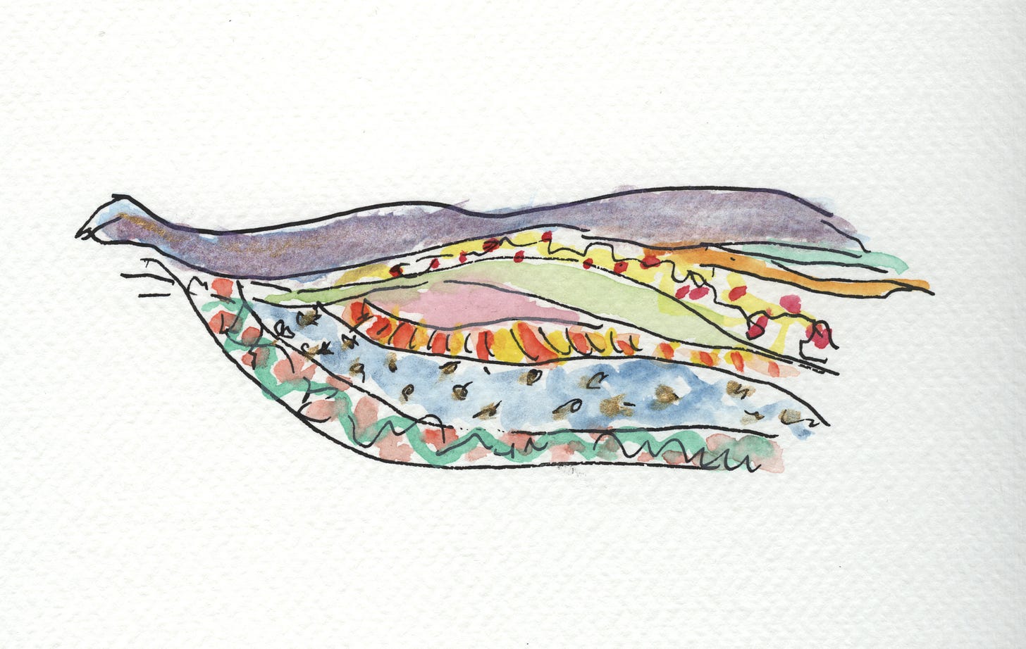 painting of ribbons by Sarah Hauser
