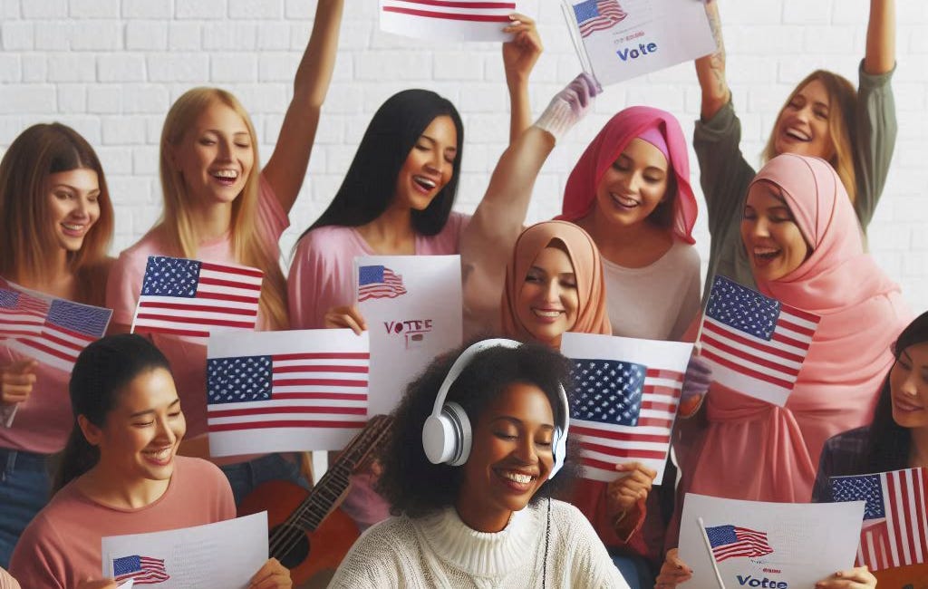 Listen to political songs before writing postcards and phone banking. Text songs to connections to increase voter registration and turnout. 