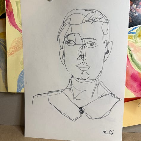 monochrome portraits on paper