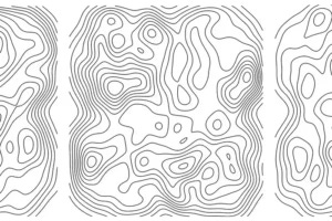 Schematic of the night sky areas are outlined with contour lines, similar to elevation lines on a hiking map, revealing the “fingerprints” of dark matter.