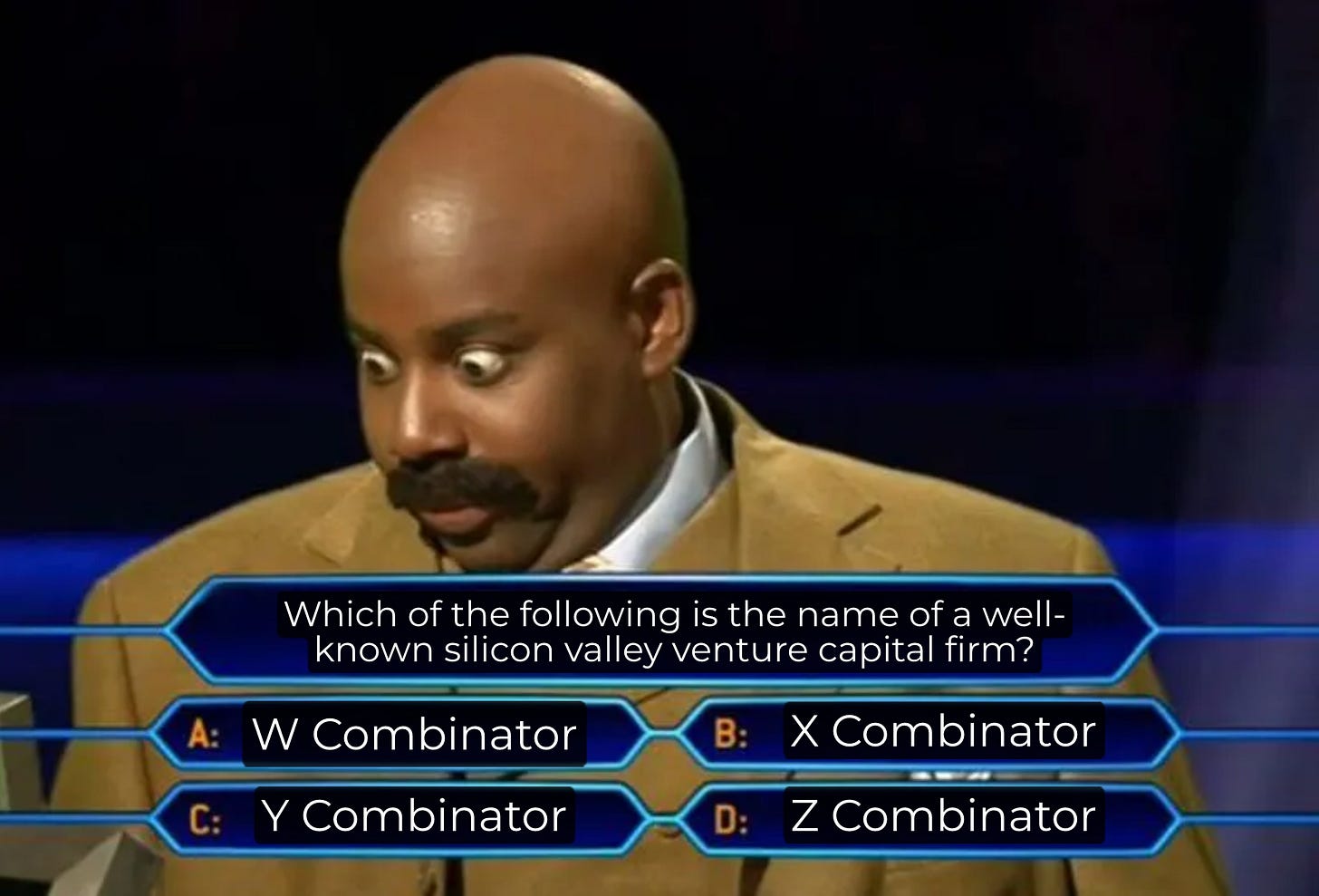 Game show question asking about a Silicon Valley venture capital firm name.