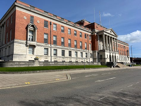 Pictures of Chesterfield Town Hall, built 1938 Image: Roland Millward