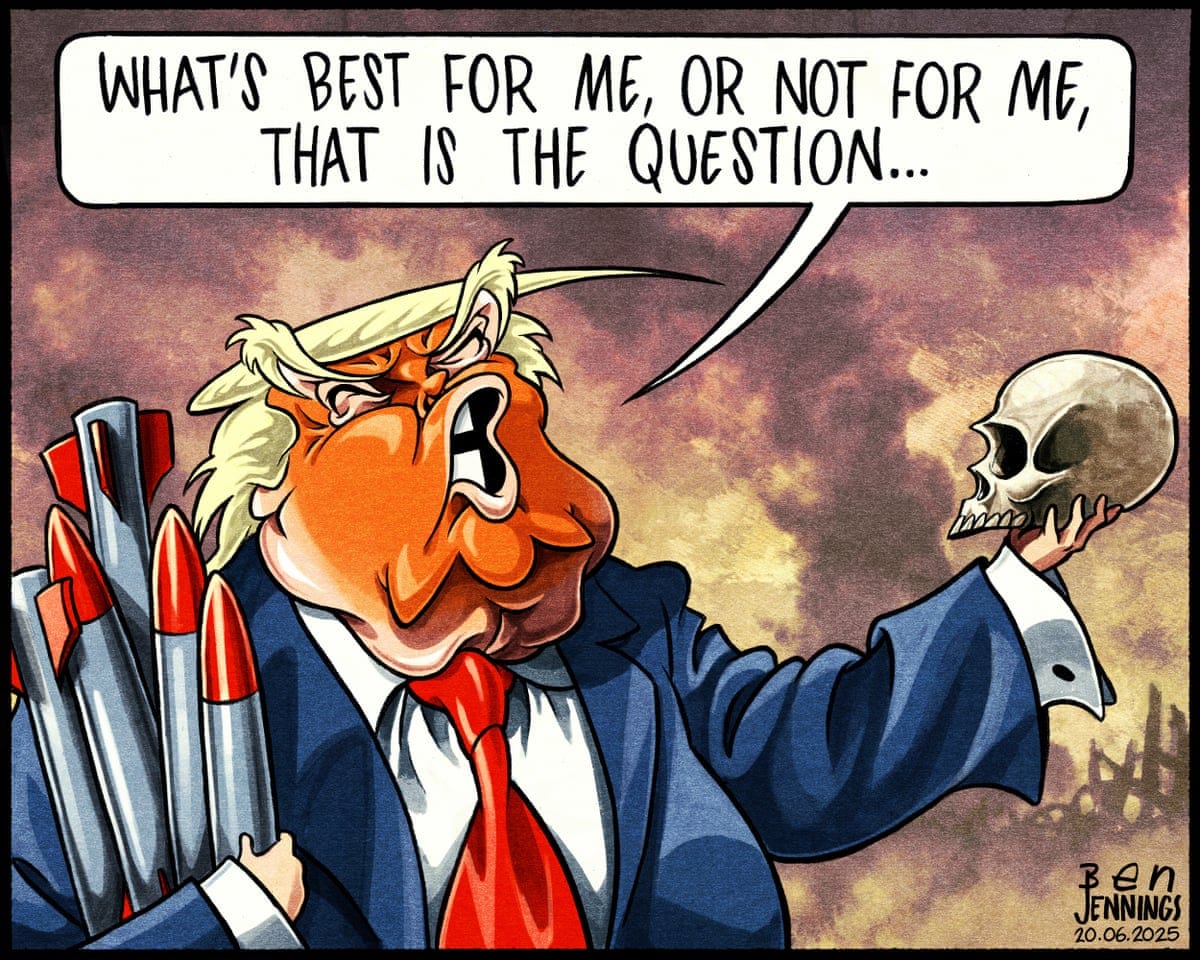 Ben Jennings on Donald Trump's dilemma over the Israel-Iran conflict –  cartoon | Ben Jennings | The Guardian