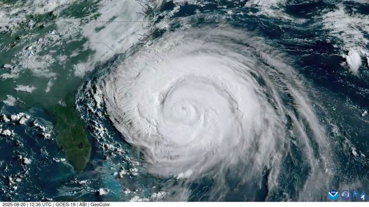 August 21, 2025: Hurricane Erin pounds the North Carolina ...