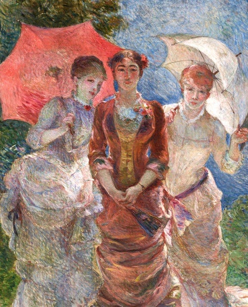 Three Women with Parasols (1880). Musée d'Orsay.