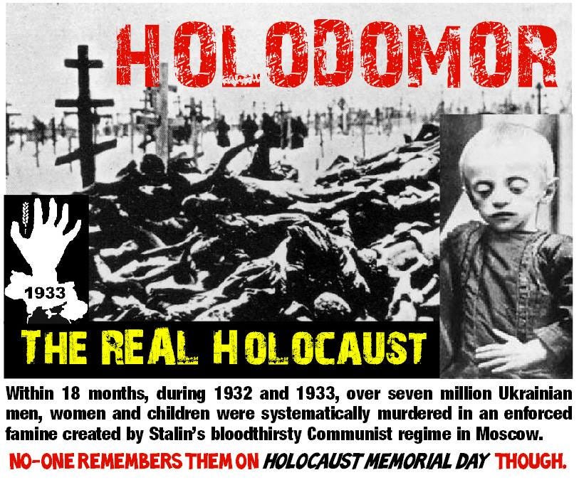 Holodomor — famine on Ukrainian soil, same early-1930s window as the U.S. Depression