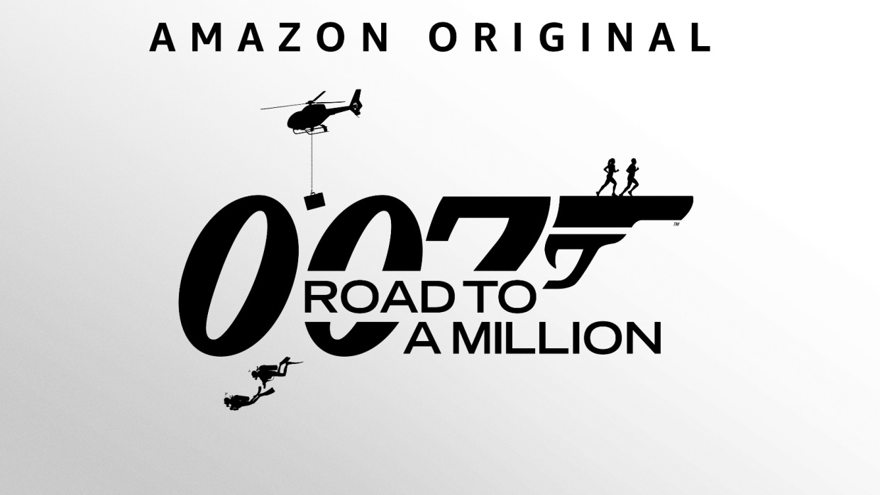 007 Road to a Million logo with action silhouettes
