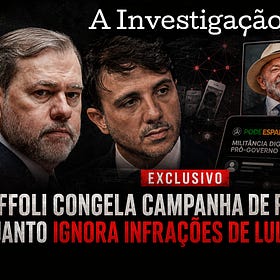 Toffoli congela campanha de Renan por perfis omitidos enquanto ignora máquina digital pró-Lula fora do registro