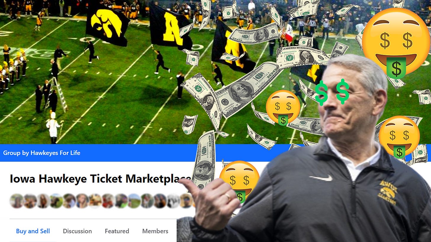 kirk ferentz ticket marketplace