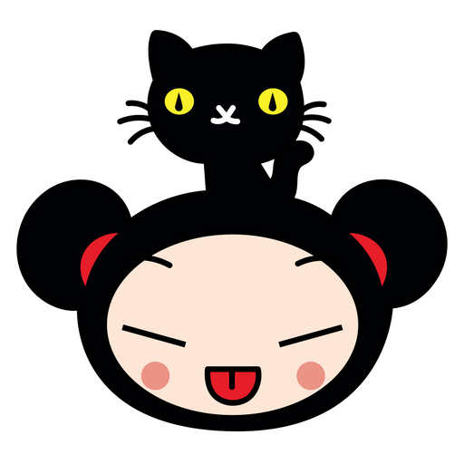 Pucca Shows Tongue Sticker - Sticker Mania
