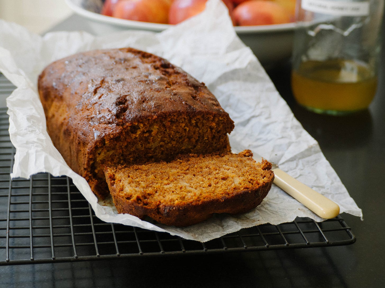 Apple and honey loaf cake