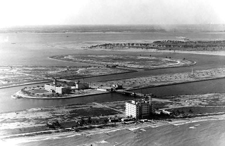 Figure 1: Aerial photograph of Allision Island looking east to west in 1926. Courtesy of Florida State Archives.