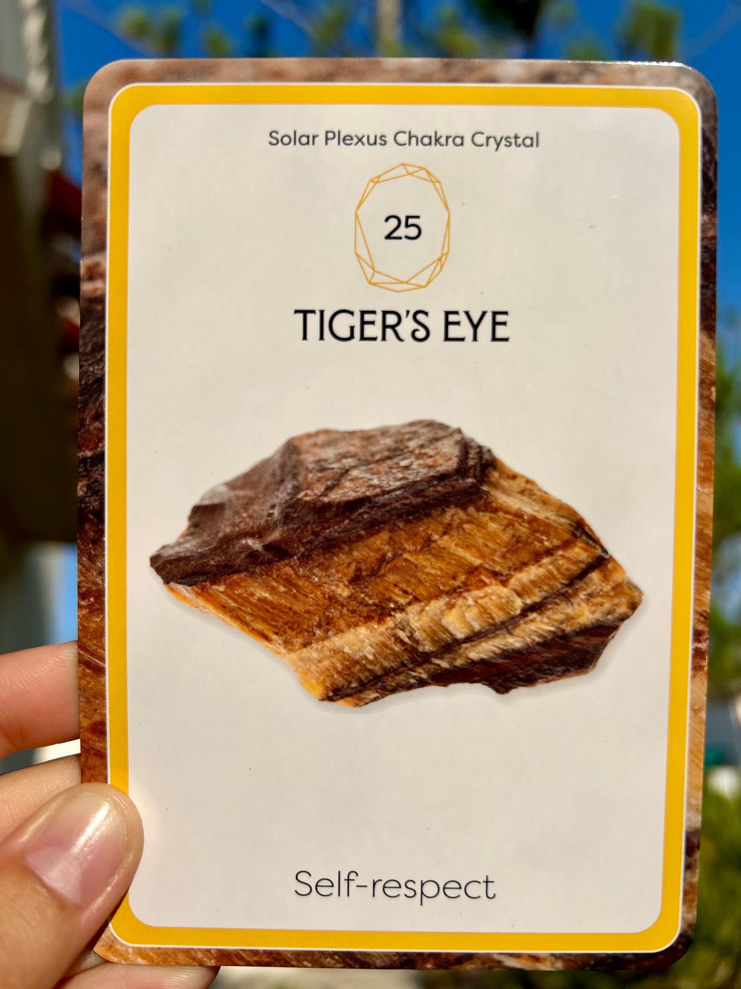 25 - Tiger’s Eye - Self-respect (Solar Plexus Chakra) - Native Spirit Oracle Cards