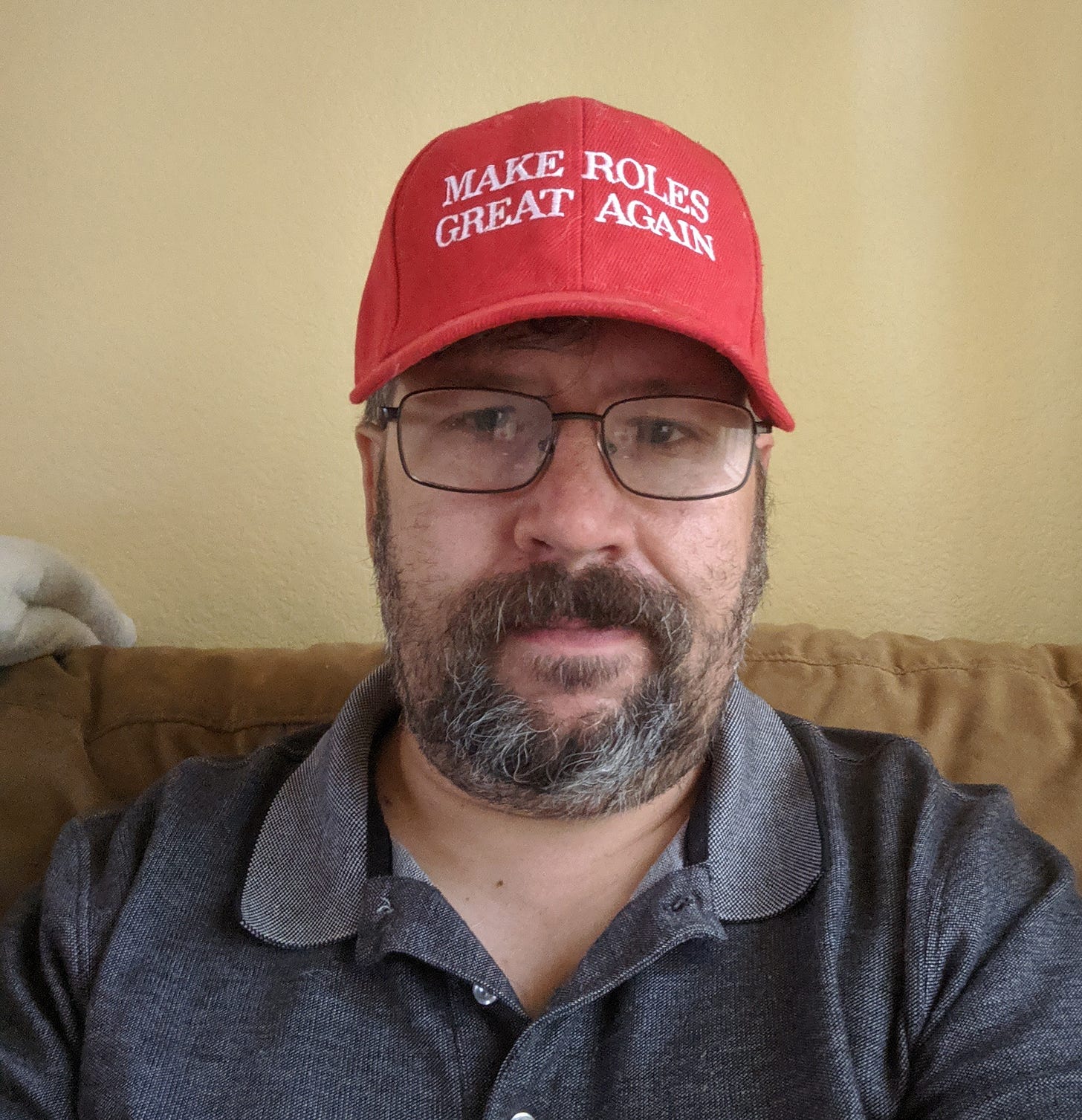 My red "Make Roles Great Again" hat