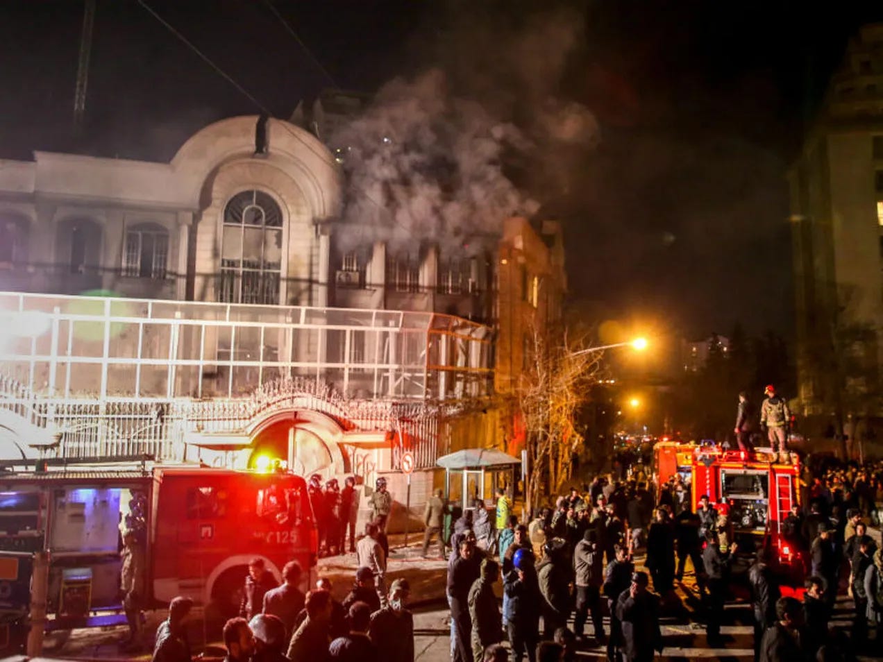 Protesters storm Saudi embassy in Tehran after execution of top Shiite cleric Protesters storm Saudi embassy in Tehran after execution of top Shiite cleric