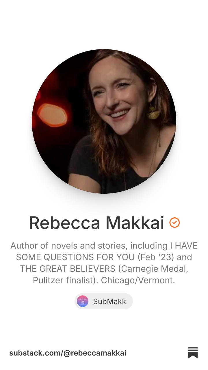 Rebecca Makkai | Substack
