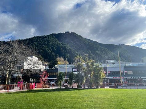 The Gondola viewed from the Queenstown lakefront, and #BLM seen at 'Ferg Burger'.