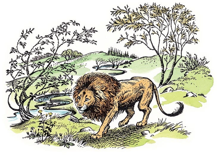 Pauline Baynes aslan colour | A Pilgrim in Narnia
