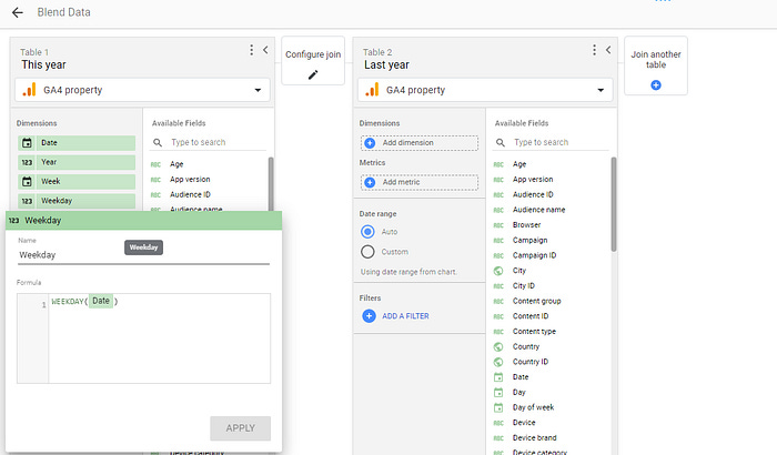 Comparison Using Looker Studio How to make a same day last year comparaison in Looker Studio?