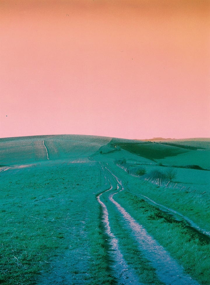 The view and the resulting image of Steepdown Hill, on Harman Azure