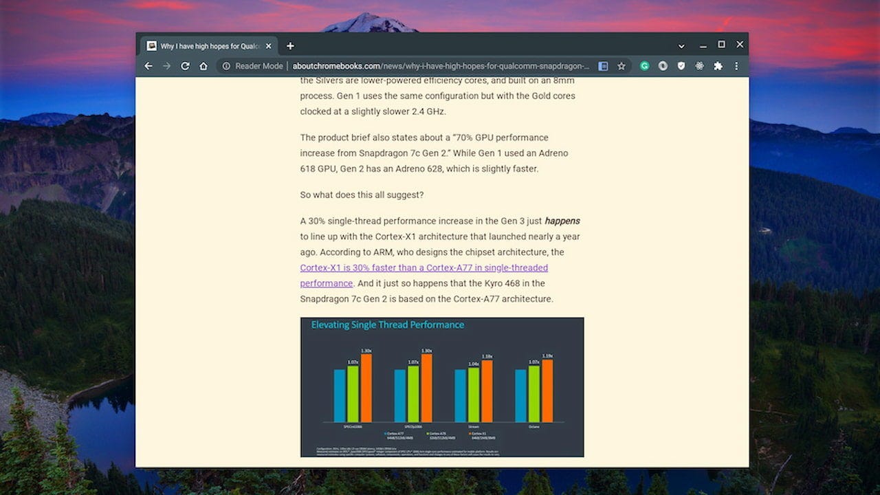 Google Chrome OS Reader Mode