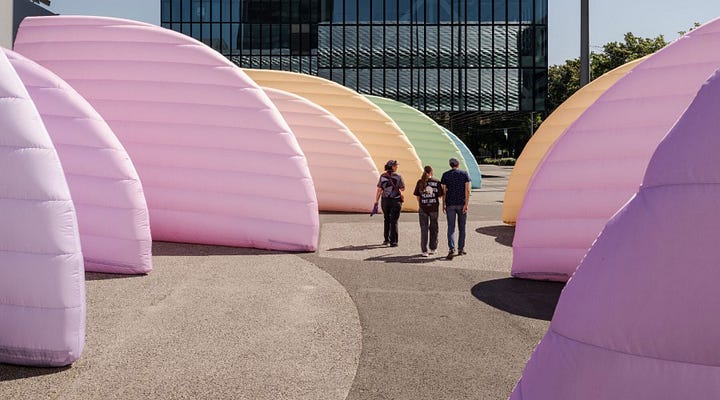 Claudia Comte's 52-metre inflatable sound sculpture
