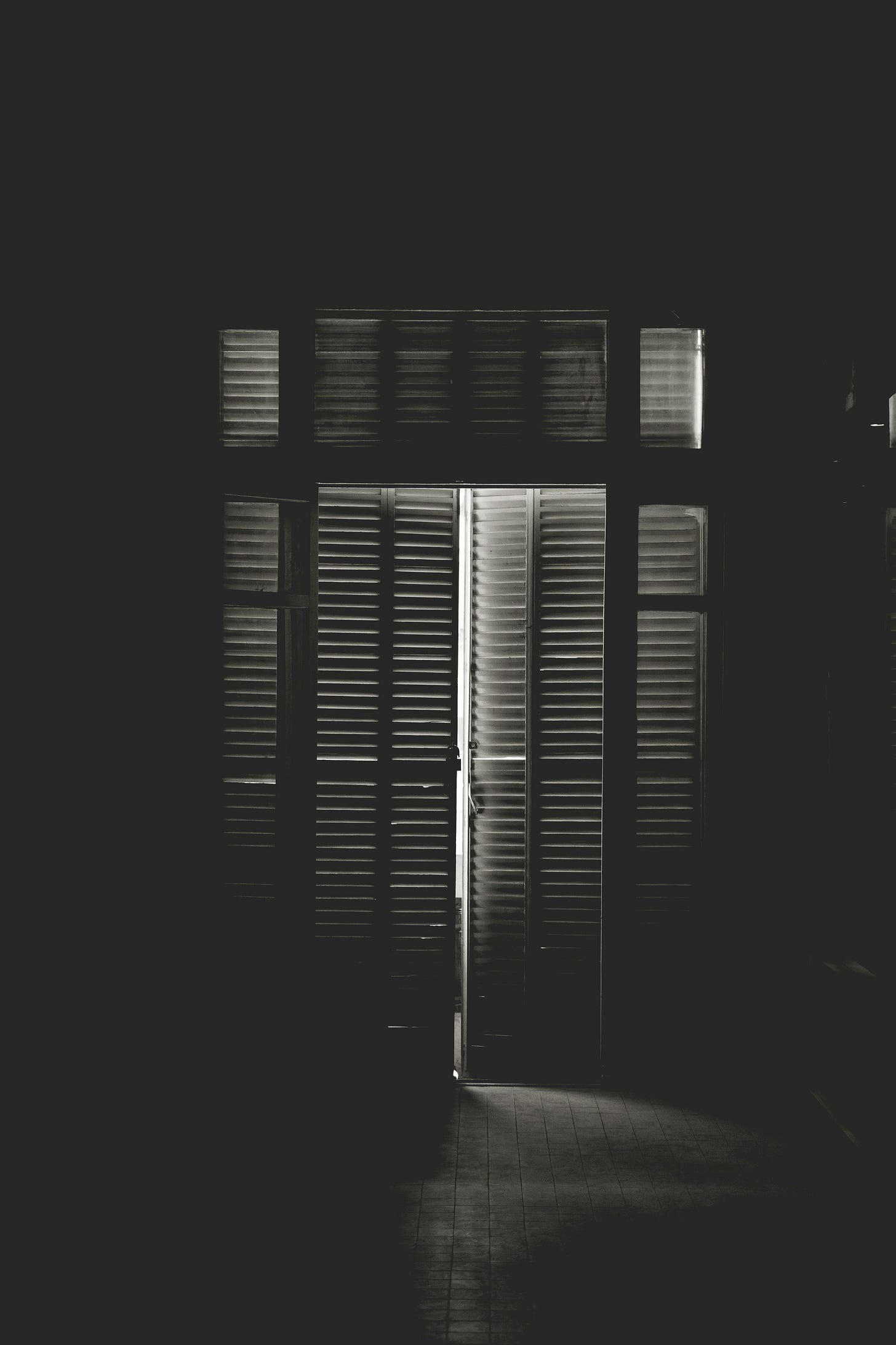 light coming through a mostly closed door
