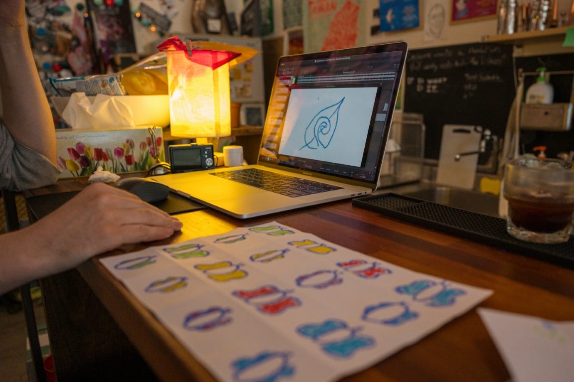 At Pen Club, a page of hand-drawn stills are being added to a stop-motion animation for a music video. At Pen Club, a page of hand-drawn stills are being added to a stop-motion animation for a music video.