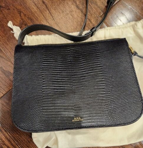 A.p.c. APC lizard embossed black crossbody bag - Picture 7 of 14