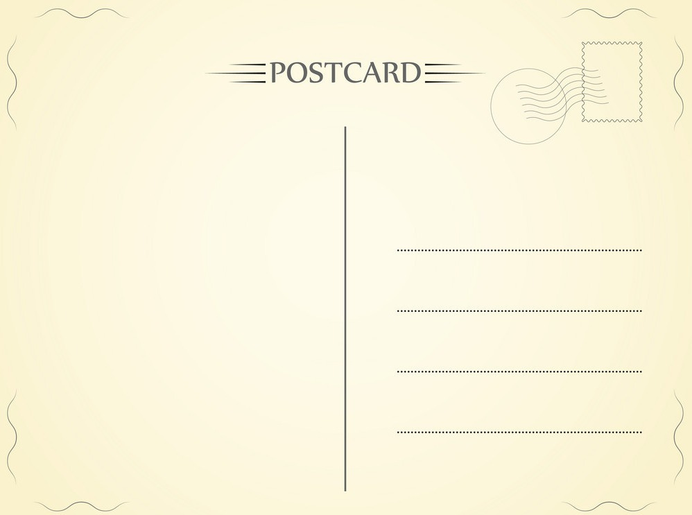 Postcard letter with paper telegram Royalty Free Vector