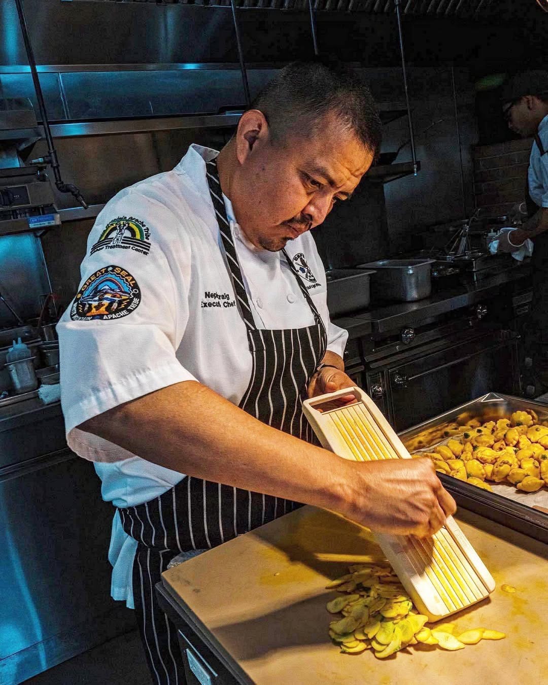 Nephi in the kitchen at Café Gozhóó
