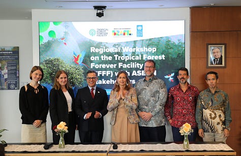 Leaders and experts from ASEAN member states, UNDP, and the Government of Brazil gathered in Jakarta for the Regional Workshop on the Tropical Forest Forever Facility (TFFF). The workshop focused on building long-term financing mechanisms and strengthening regional partnerships to protect and restore tropical forests across Southeast Asia. This initiative reflects a shared commitment to sustainable development, biodiversity preservation, and climate resilience in the ASEAN region.