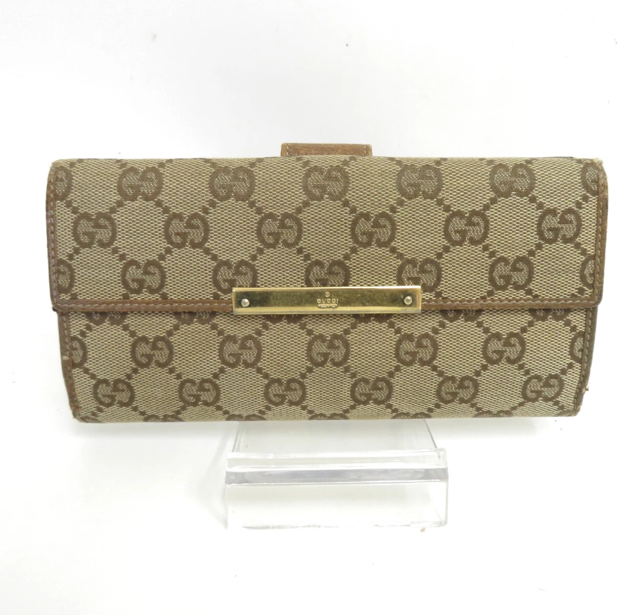 Authentic GUCCI GG Canvas Biford Long Wallet #42146 - Picture 1 of 20